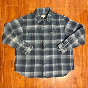 Club Monaco Flannel 🔵 Azure Blue, Denim Blue, and White Plaid